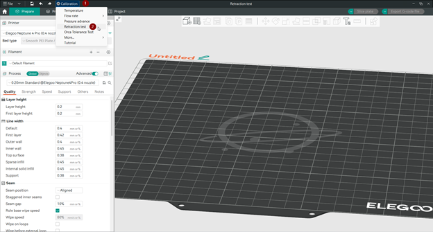 Access the Retraction Test Feature