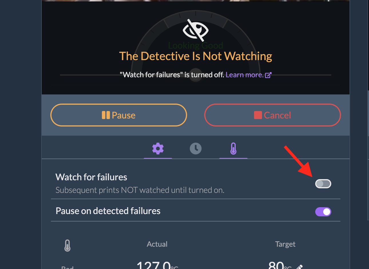 How to disable AI failure detection