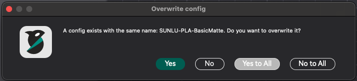 OrcaSlicer import configs dialog