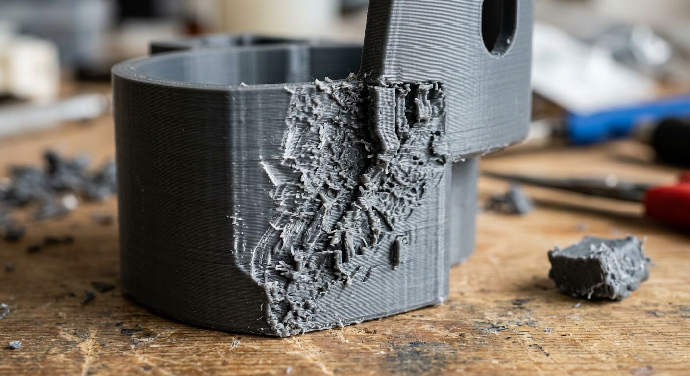 Rough surface quality after support removal on 3D print