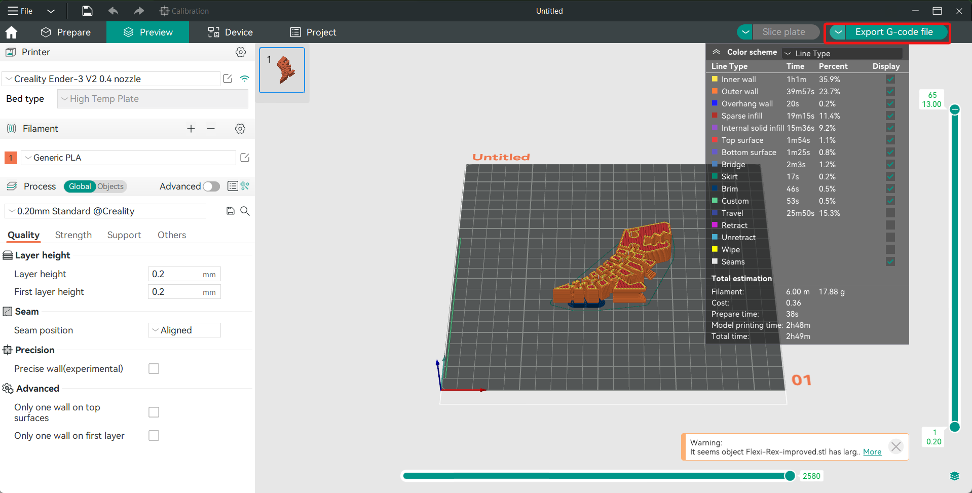Export the file in OrcaSlicer