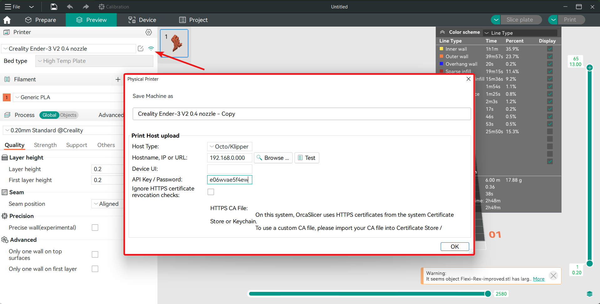 Send the File to the Printer in Orca Slicer