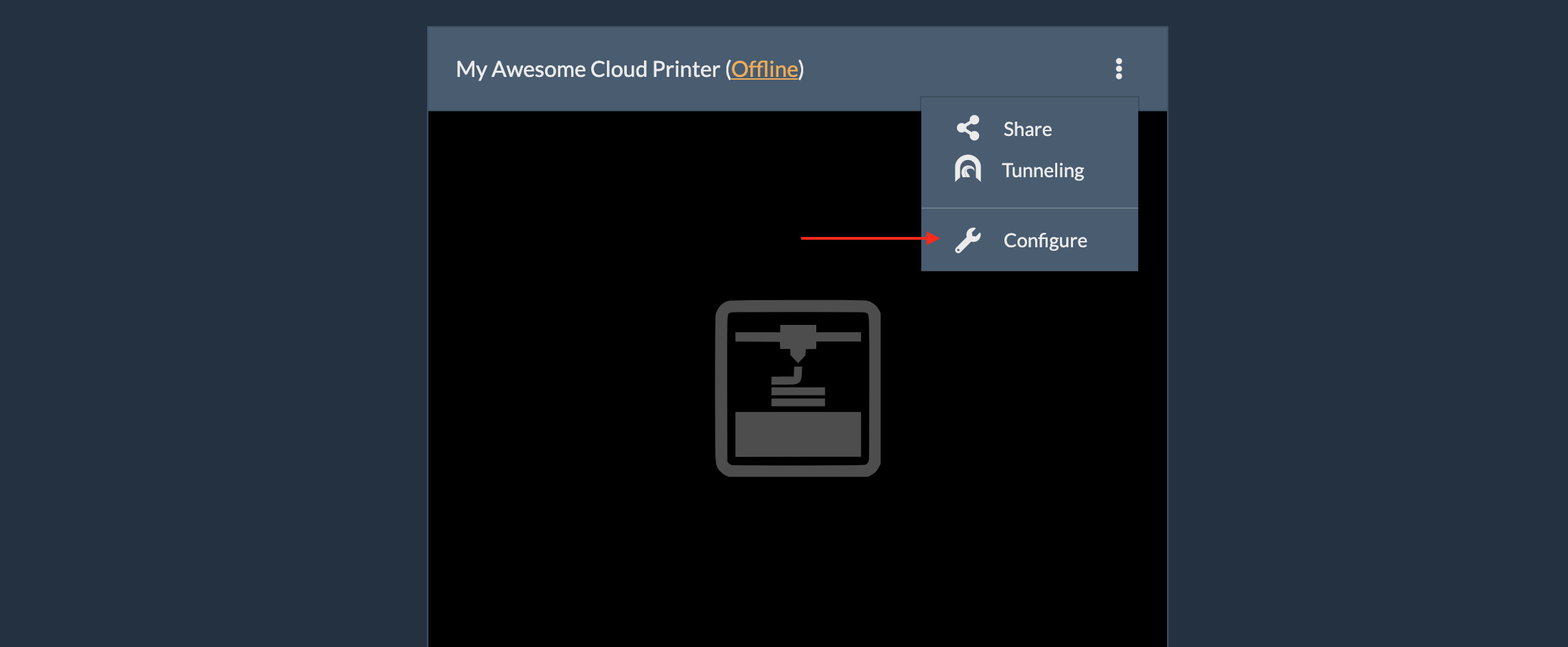 Printer Settings Menu