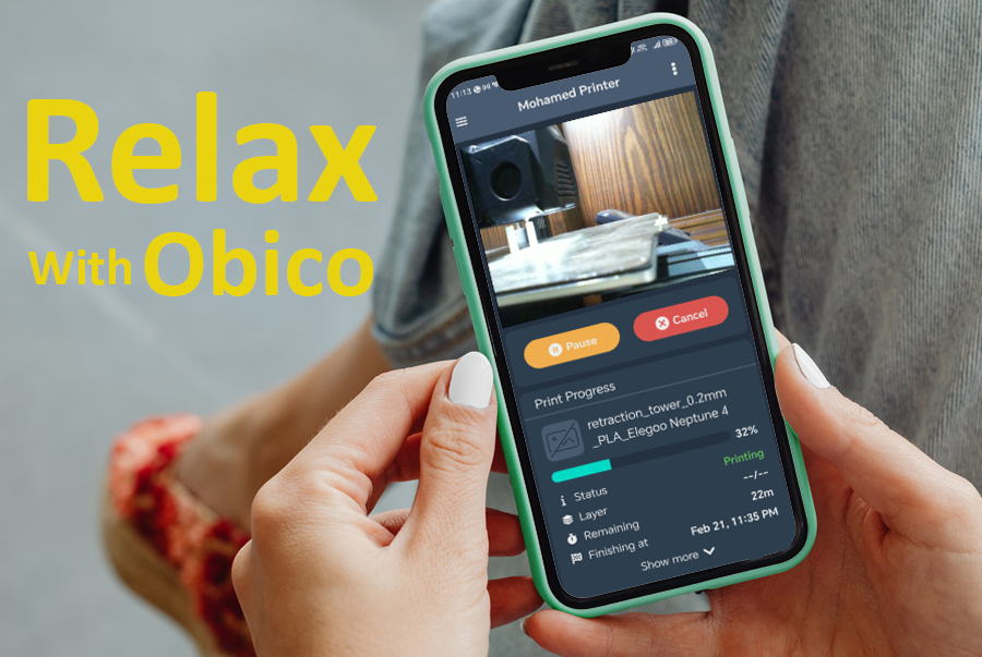 Relax with Obico for remote control