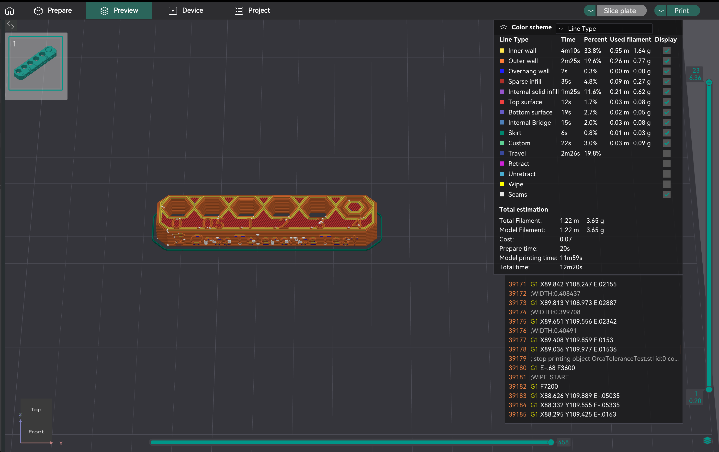 OrcaSlicer Orca Tolerance Test model preview