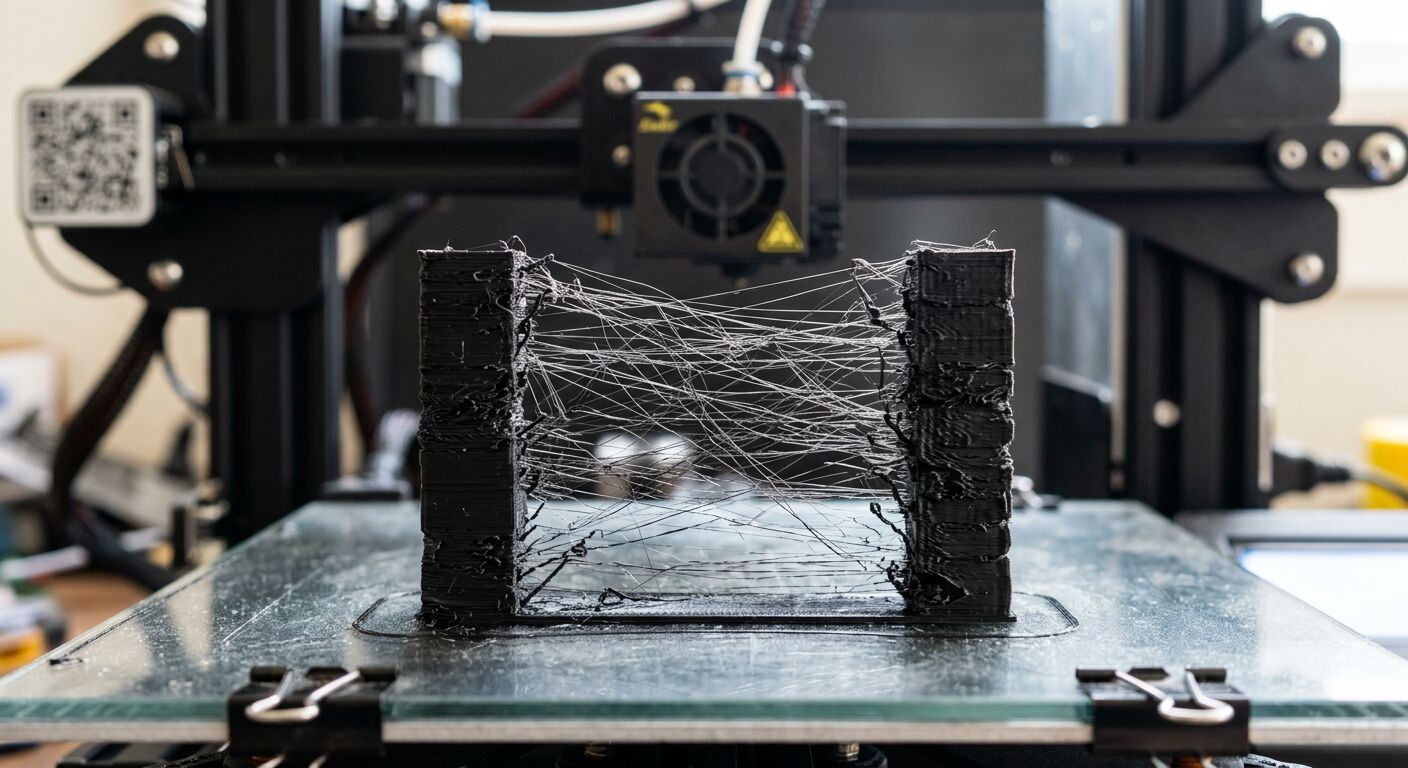 Stringing between 3D print towers
