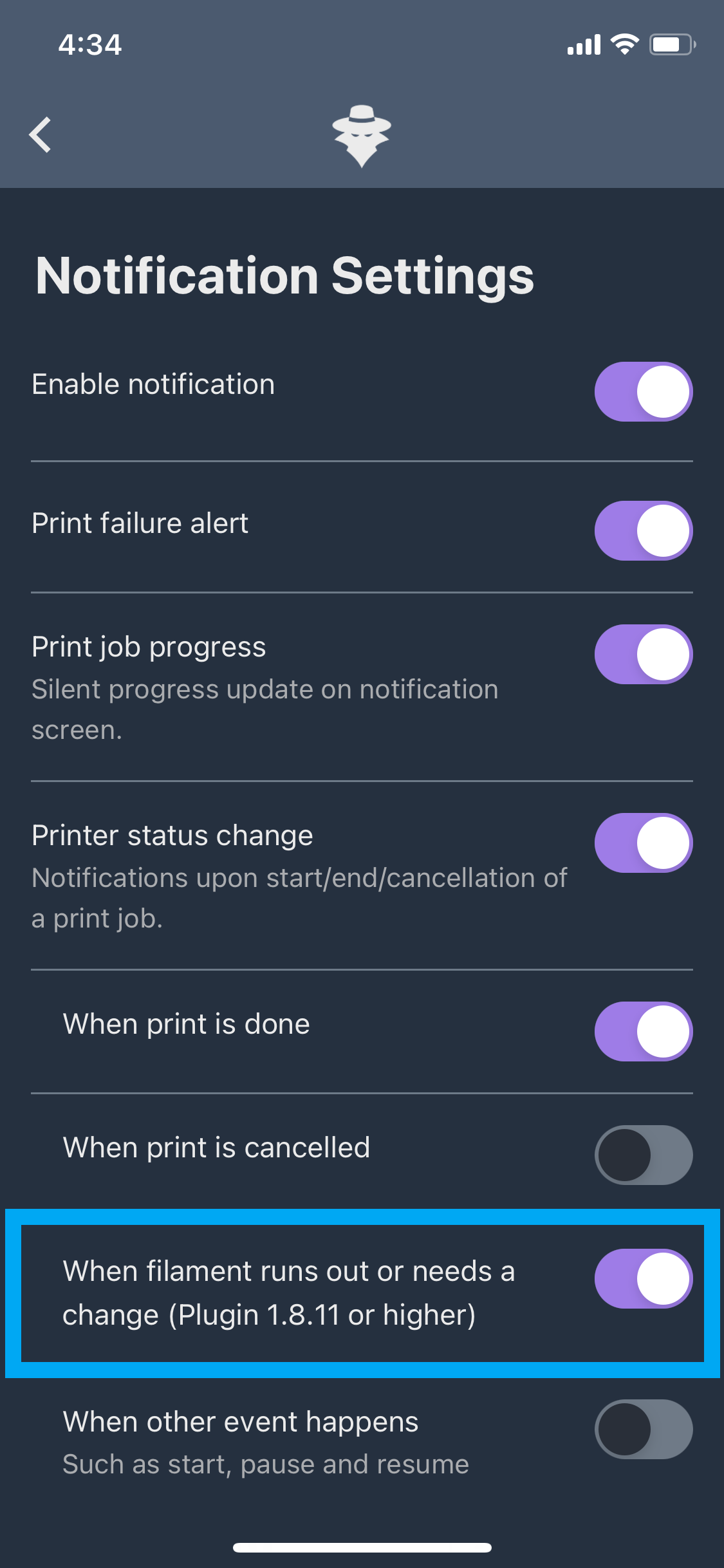 Push Notifications Screen