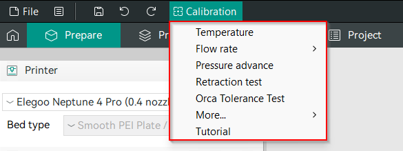 Advanced Calibration Tools Strumenti di calibrazione