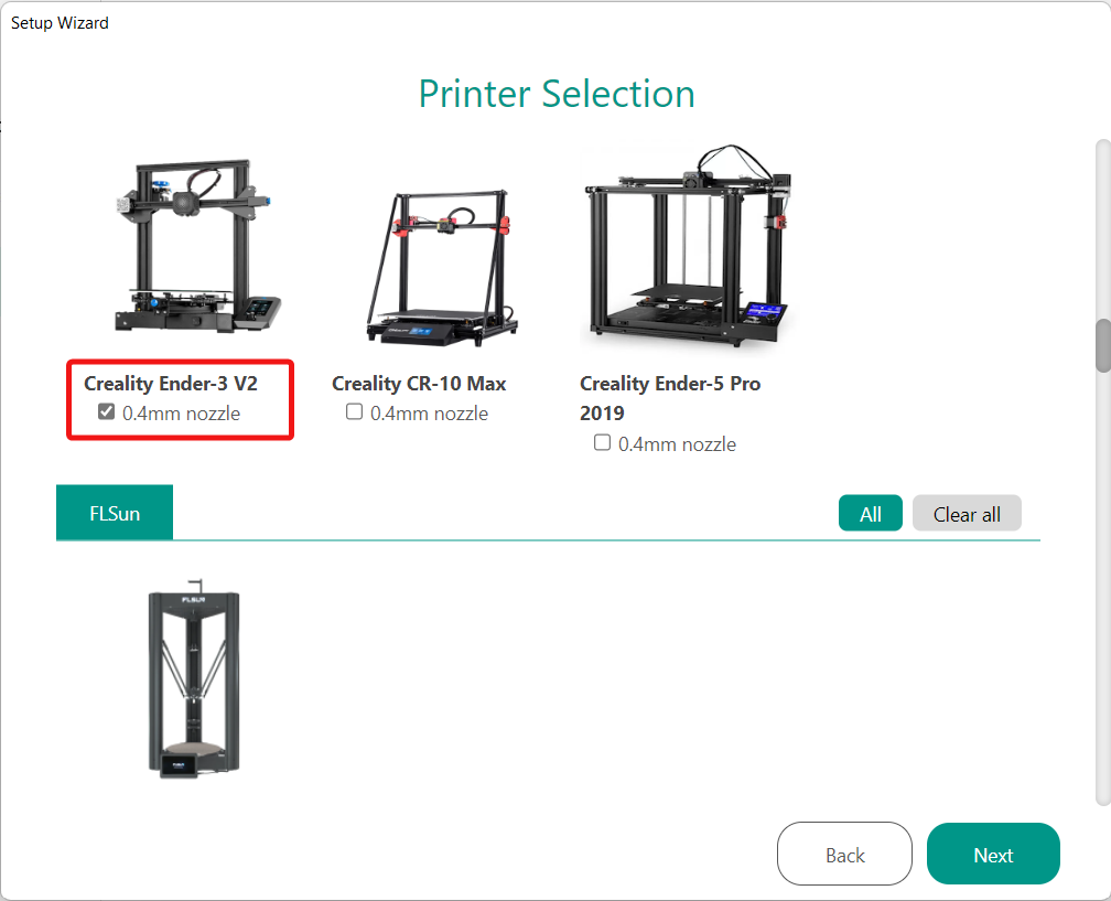Printer Setup Configurazione della stampante