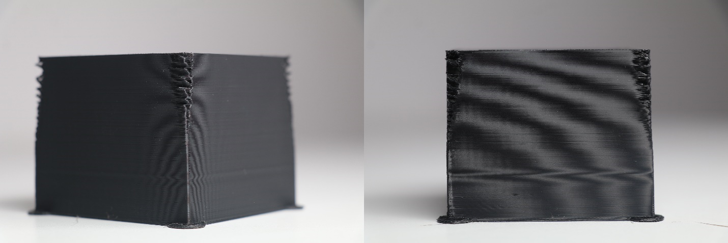 Effetto di diversi valori di anticipo della pressione in una stampa 3D - OrcaSlicer
