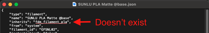 Arquivo Json do perfil pai